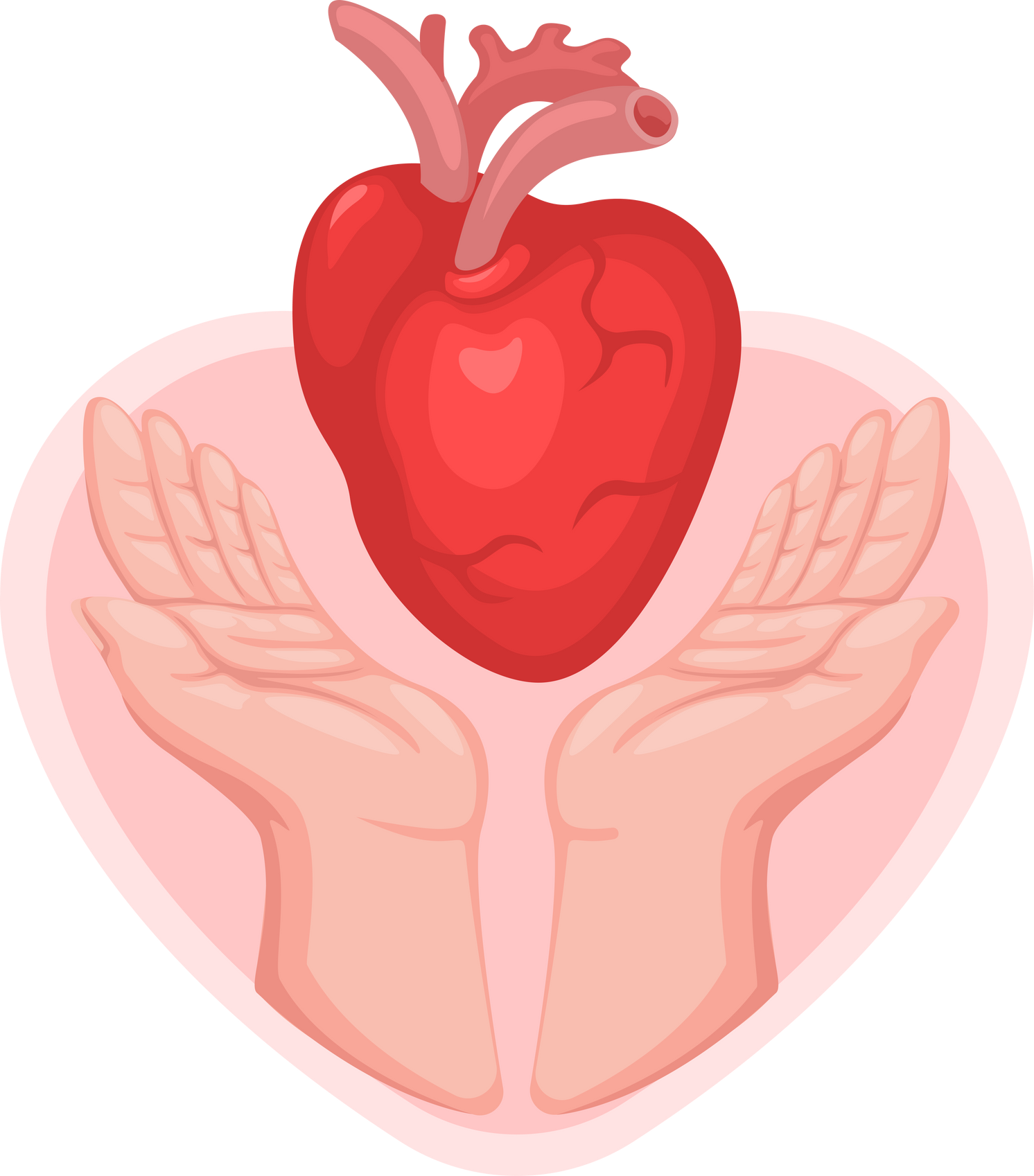 World Organ Donation Day. heart transplantation symbol cartoon illustration